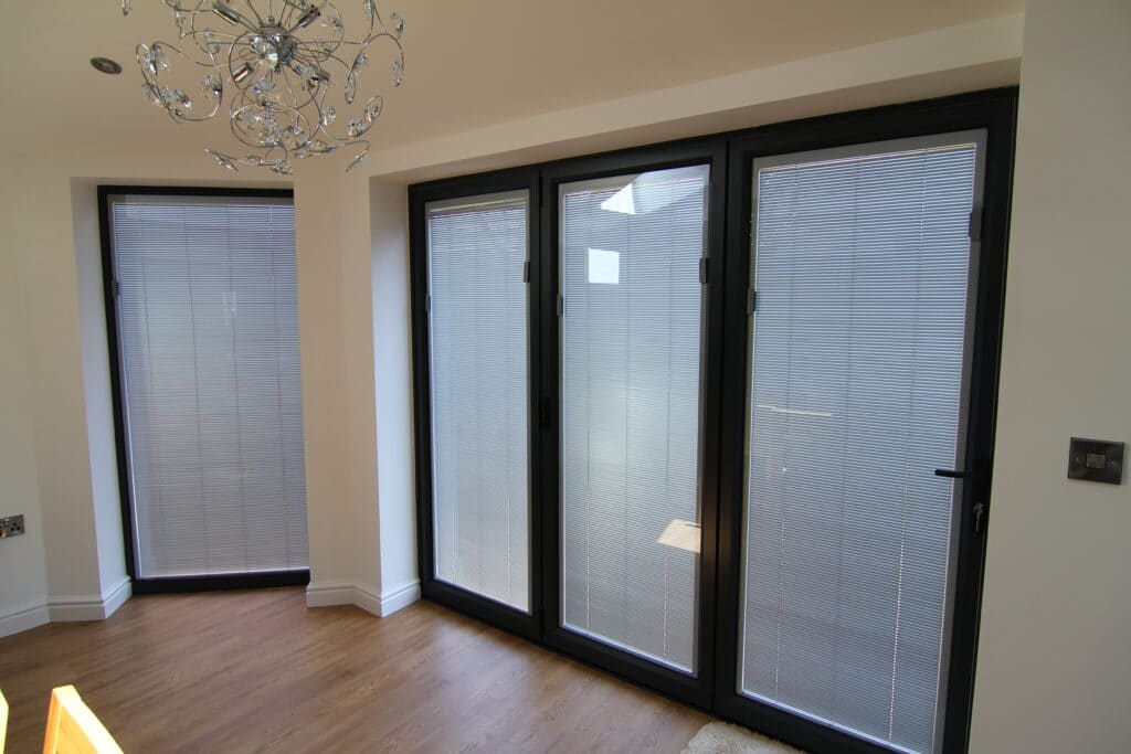 best glass for bifold doors using integral blinds