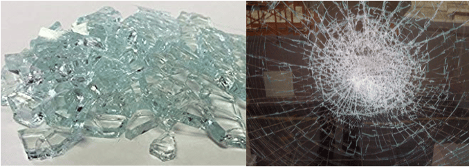 Toughened versus Laminated glass breaking 